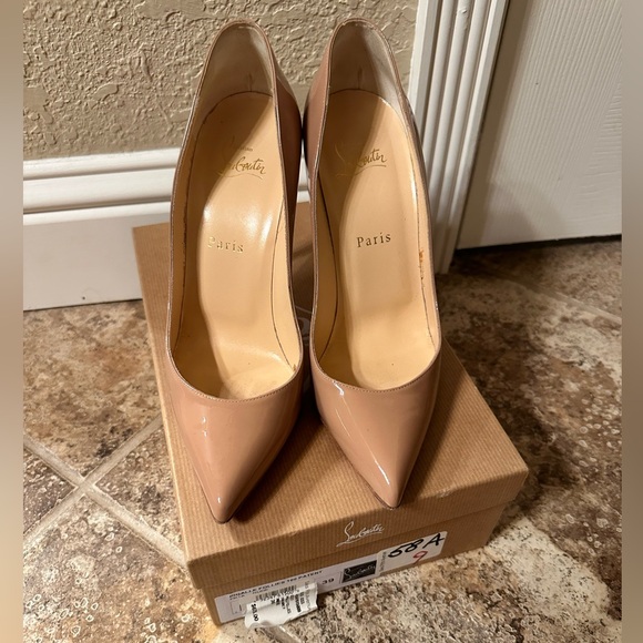 Christian Louboutin Pigalle Follies 100 Patent Nude - Picture 4 of 11